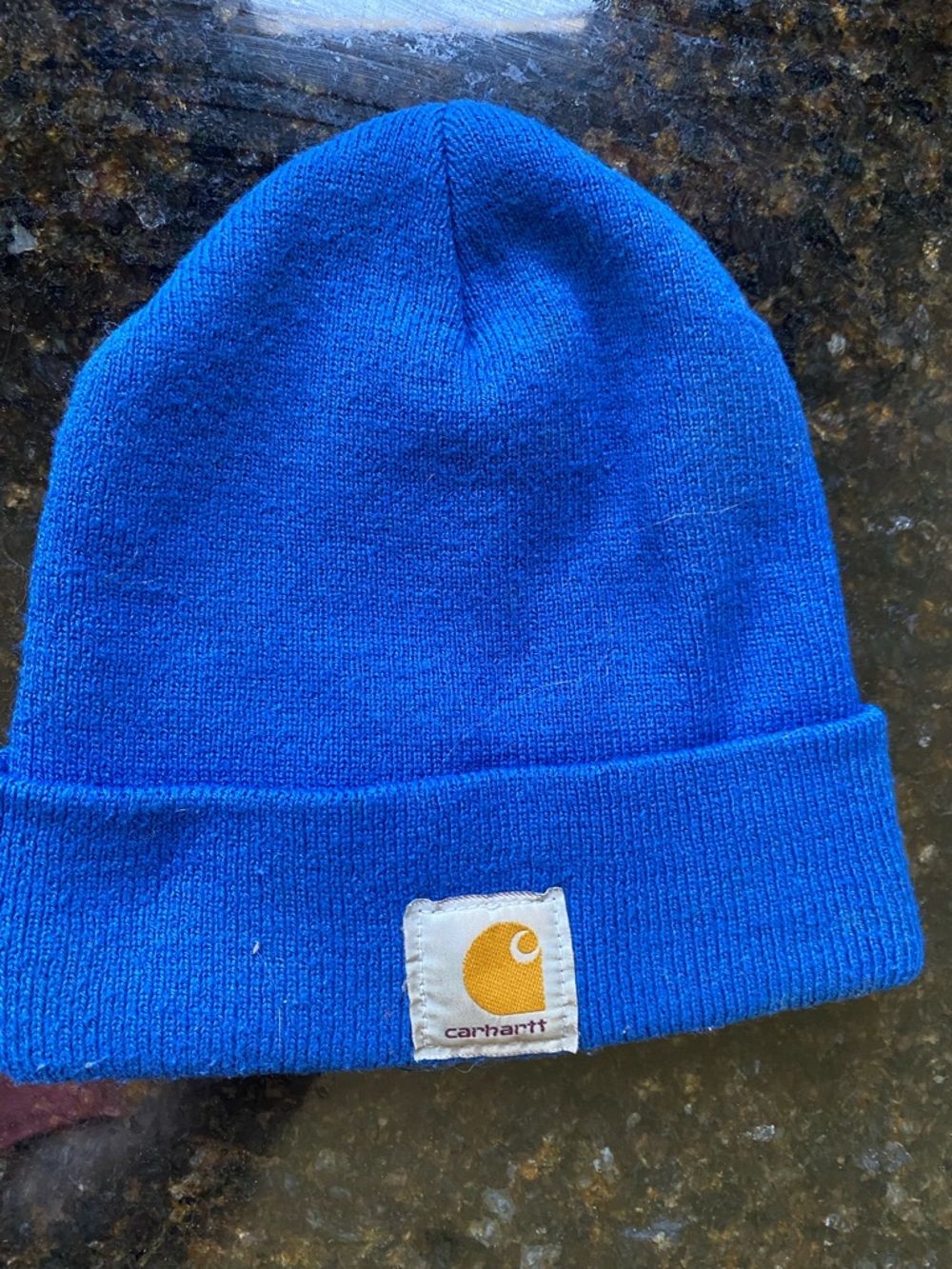 Carhartt - Royal Blue Knit Cuffed Beanie with Logo Patch